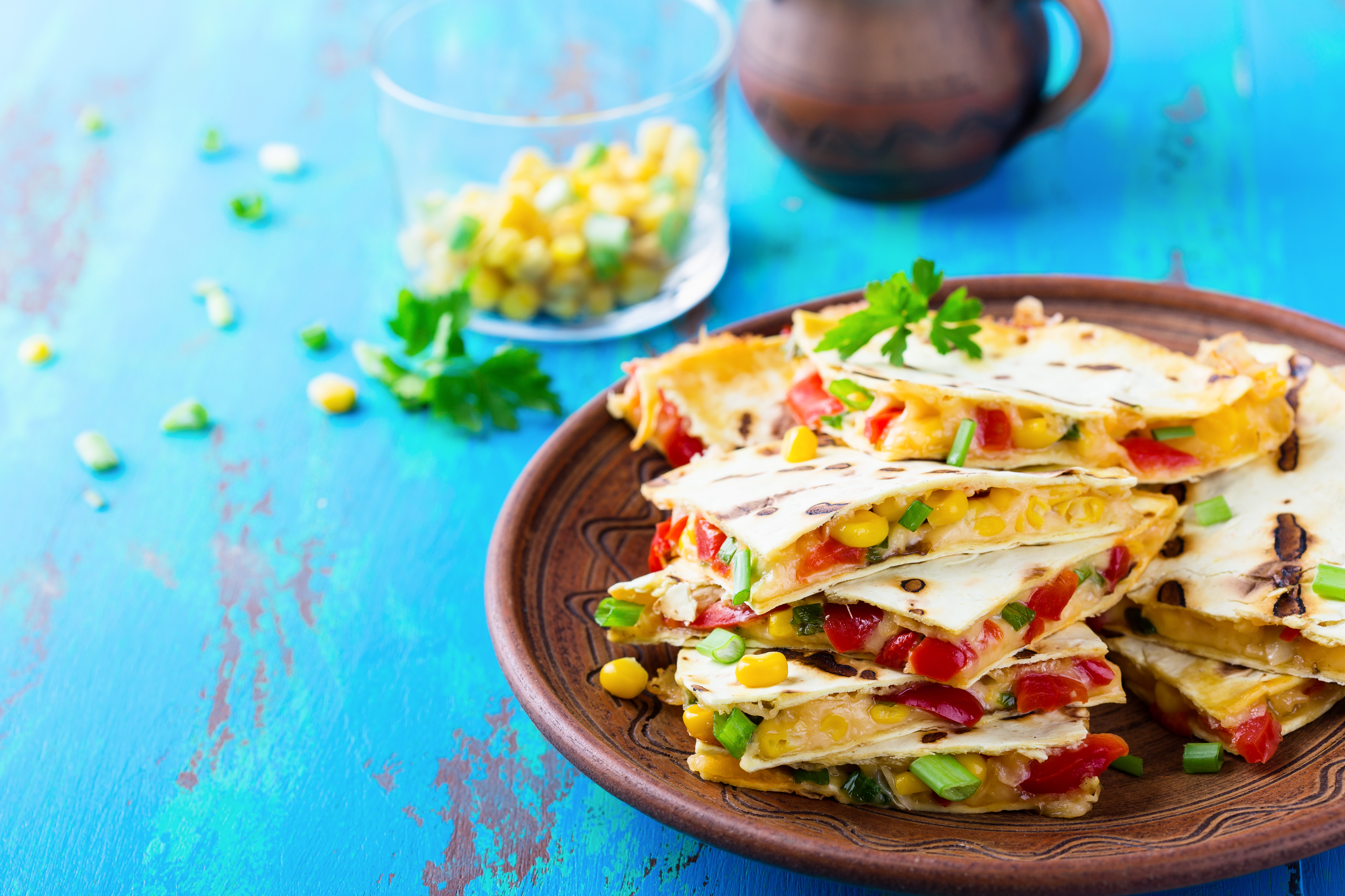 roasted corn salad quesadilla